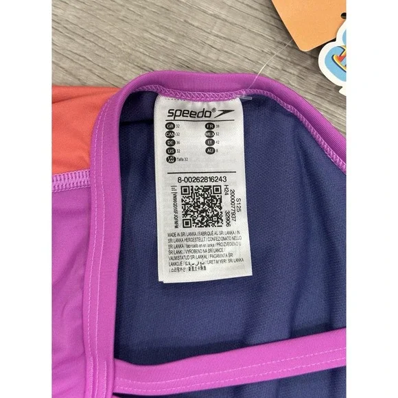 Speedo Vibe Collection Girls One Piece Swimsuit Size 32 (L) Good Vibes Only NWT - Picture 8 of 11